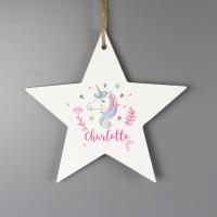 Personalised Unicorn Wooden Star Decoration Extra Image 1 Preview